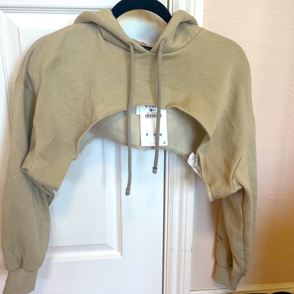 ZARA cropped nodded sweatshirt